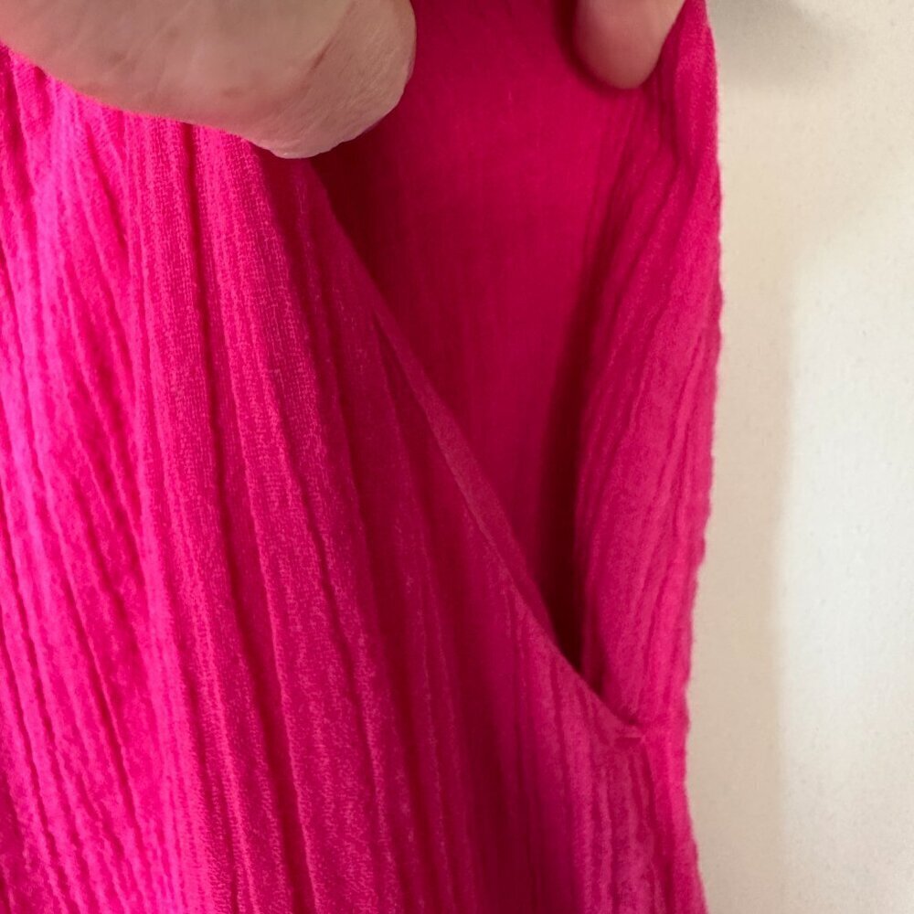 NWOT Soft Surroundings Khulani Pink Wide Leg Gauze Pants Size Large Lightweight - Picture 4 of 12